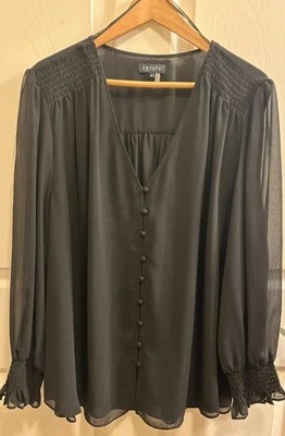 1. Blusa State Talla 3X Transparente Mangas Largas Negra Foto 1 de 4