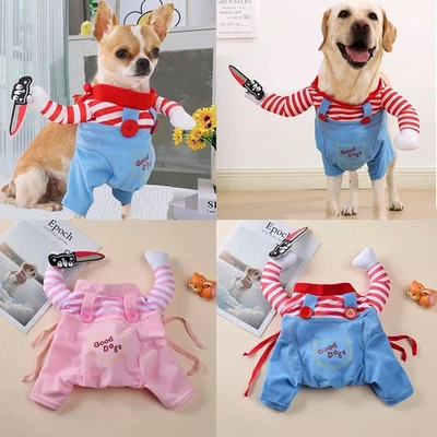 Divertido Perro Gato Mascota Halloween Juegos con disfraces Mono Ropa de Fiesta Conjunto Foto 1 de 4