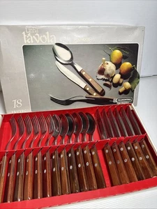 Tramontina 18 Piece Timber Handle Steak Knife Set Brazil Boxed Vintage - Picture 1 of 23