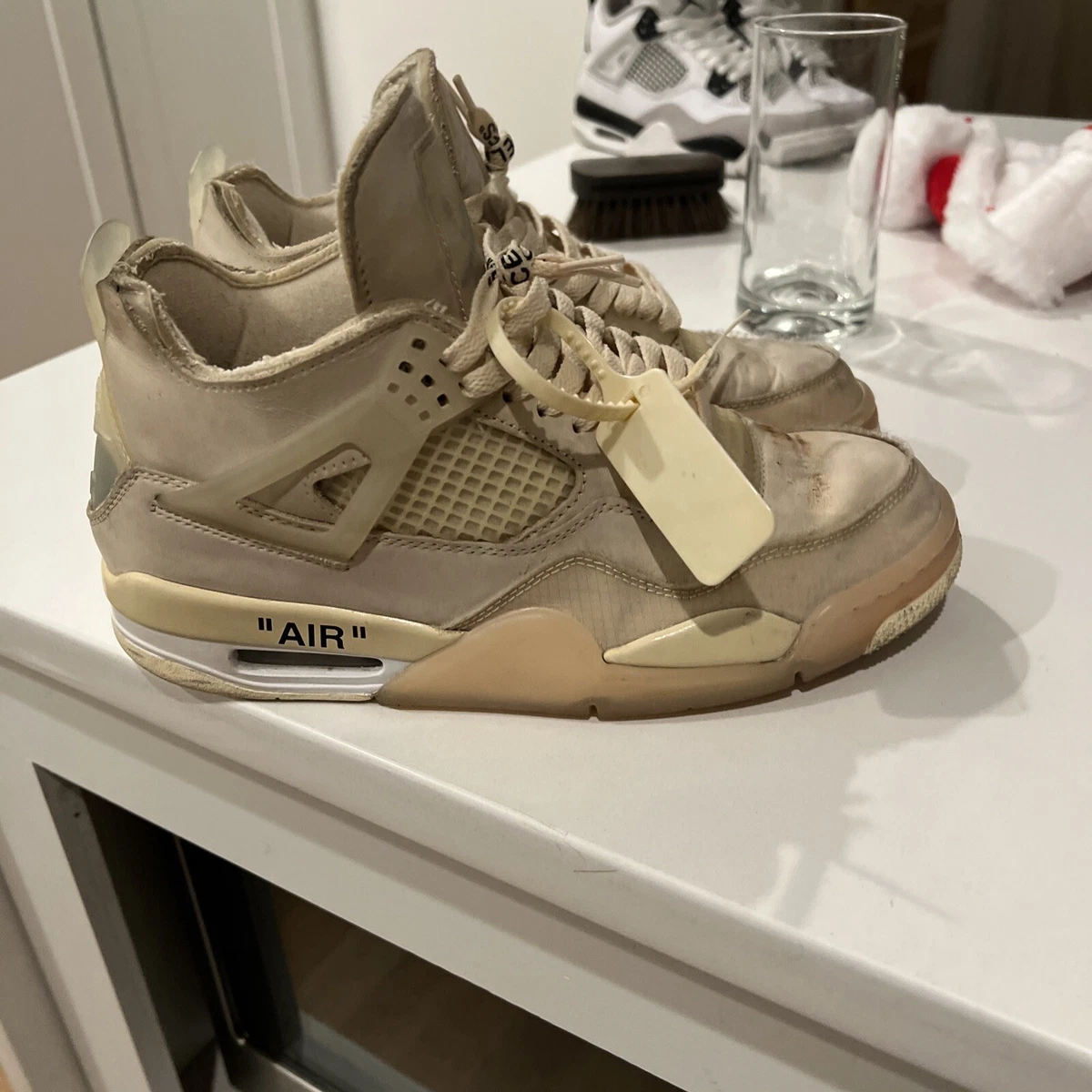 Off-White × Nike Air Jordan 4 SP Off-White × Air Jordan 4 SP Sail CV9388-100 Women's Size | eBay