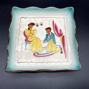 Vtg MCM Florencita Engagement Couple Ca Pottery Wall Hanging Decor Catch All - Picture 1 of 8