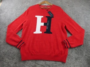 Tommy Hilfiger Jumper/Pullover/Sweater Large Long Sleeve Crew Neck Red New Knit - Picture 1 of 14
