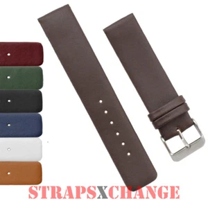 Genuine Leather Straight Thin Watch Band Strap Ladies Mens Classic Fine Watches - Picture 1 of 11