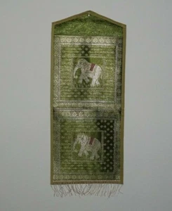 Elephant Wall Hanging Banner 2 Pocket Organizer Boho Mandala Embroidery - Picture 1 of 6
