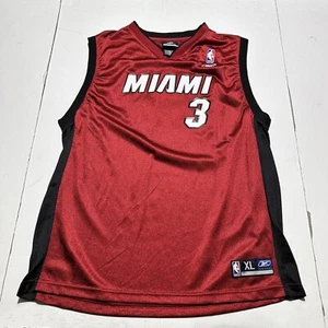 Dwayne Wade Jersey Youth XL 18-20 Miami Heat Red Black Reebok Classic Logo - Picture 1 of 9