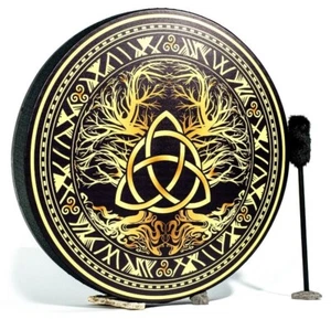 Heilige keltische Trommel "Trinity Knot", Wikingerinstrument, schamanisches Heilwerkzeug - Bild 1 von 12