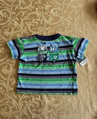 Vintage Y2K Healthtex Striped Sports T-shirt Toddler Size 3T NWT - Image 1 of 3
