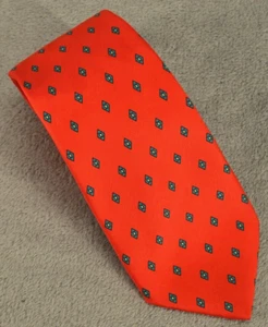 Vintage Christopher Hayes Men Necktie Tie Short 56" Red Foulard Silk Point Italy - Picture 1 of 8