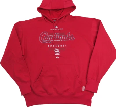Majestic St Louis Cardinals Sudadera con Capucha Roja Base Térmica Béisbol Para Hombres L  Foto 1 de 4