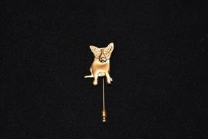 George Rodrigue Blue Dog Sterling/Gold Plated Stick Pin - Picture 1 of 2