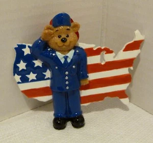Rudolph & Me "U.S. Air Force Bear & Flag" Ornamento Personalizable EE. UU. Patriótico - Imagen 1 de 3