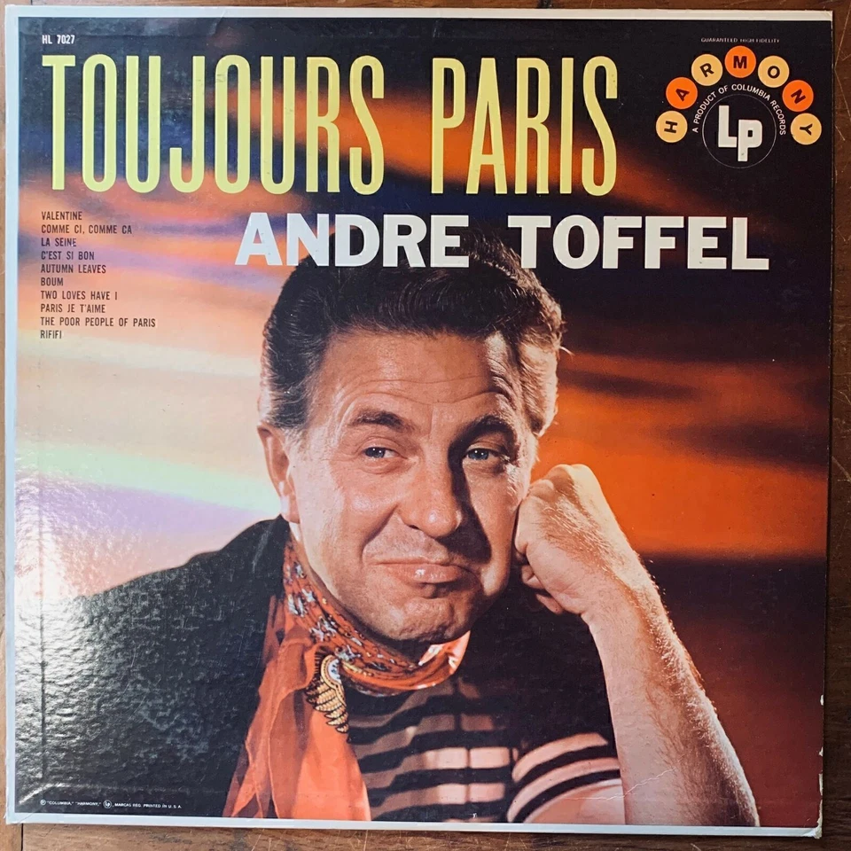 ANDRE TOFFEL  TOUJOURS PARIS  VINYL LP  HARMONY HL 7027 14 - Image 1 of 4