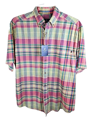 Caribbean Joe Mens Medium Yellow Button Shirt Very Roomy - Image 1 of 4