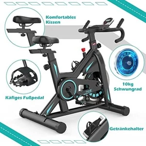 LCD Monitor Heimtrainer Ergometer Indoor Cycling Bike Fitness Fahrrad bis 150 KG - Bild 1 von 7