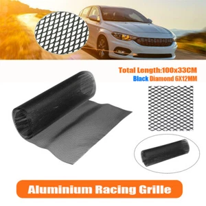 【100x33cm】 Black Diamond Aluminium Car Bumper Grille Mesh Net Vent Hole 6x12mm A - Picture 1 of 8