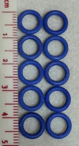 Zehn blau gefärbte Gummi (fanglos 6,4 mm) Maschenmarkierer - Bild 1 von 1