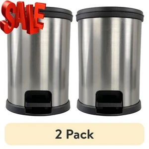 (2er Pack) Mainstays 1,5 Gallonen Mülleimer, Kunststoff Runde Stufe Badezimmer Mülleimer, - Bild 1 von 5