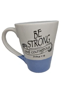 Biblisch - Sei stark und mutig - Josua 1:19 5" Kaffeebecher handbemalt - Bild 1 von 5