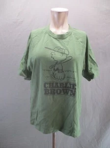 Uniqlo Peanuts Charlie Brown Size M Mens 100% Cotton Short Sleeve T-Shirt 215 - Picture 1 of 8