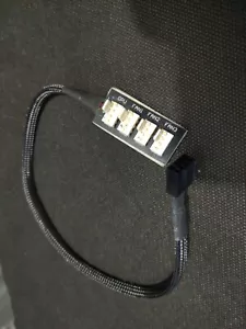 4-way PC FAN HUB Braided / Sleeved - Supports 4Ports 12v 3pin/4pin Fan Cable - Picture 1 of 1