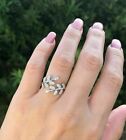 1 Ct Round Cut Real Moissanite Engagement Ring 14K White Gold Plated Silver