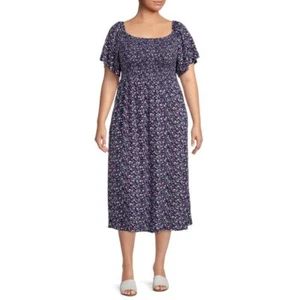 Gray by Grayson Social Women's Plus Size Smocked Floral Dress, Floral Multi, 3X - Picture 1 of 5