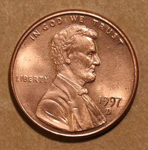 1997 D Lincoln Memorial Cents  BU Cover
