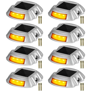 8 Pack Solar Driveway Lights LED Solar Dock Deck Lights for Outdoor IP68 - Picture 1 of 12
