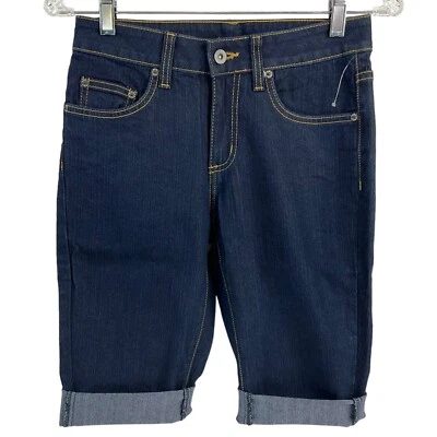 Pantalones Cortos Carmar Para Mujer Talla 25 Bermudas Denim Oscuro Elastizados Corte Medio Dobladillo Crudo $219 Nuevos con Etiquetas Foto 1 de 4