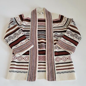 Vintage Open Front Cardigan Herald House Grandpa Starsky 70s Size M Unisex EUC - Picture 1 of 1