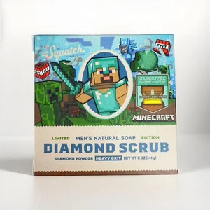 Lot 3 Dr Squatch Natural Soap Minecraft Diamond Scrub Limited Edition Heavy Grit - Picture 1 of 11