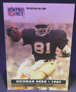 1991 FACT Pro Set Mobil #40 Tim Brown Heisman Hero - Pack Fresh - Rare - Picture 1 of 2