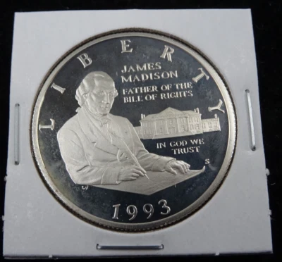 1993-S James Madison Bill of Rights Commemorative Silver Half Dollar Proof - Image 1 of 4