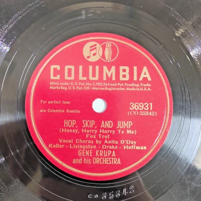 Gene Krupa Hop, Skip and Jump / Yesterdays 1946 Columbia 78RPM Catalog# 36931 Foto 1 de 4