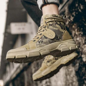Mens Camouflage Ankle Boots Military Desert Casual Men's Fashion Trendy Boots - Picture 1 of 27