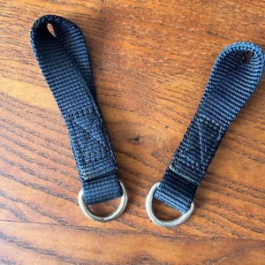 Black Nylon D-Ring Replacers Extenders with Silver Hardware - Picture 1 of 3