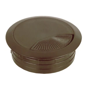 2x (60MM) 2-3/8" Round Brown Computer Desk Table Wire Cable Hole Cover Grommet - Picture 1 of 2