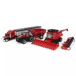 ERTL 1/64 Case IH 8250 Combine Harvesting Tractor and Truck Set 44384 - Picture 1 of 8