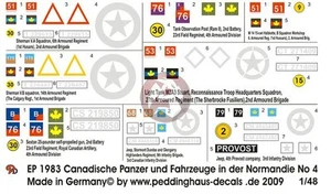 Peddinghaus 1/48 kanadische Panzer- und Fahrzeugmarkierungen Normandie 1944 Zweiter Weltkrieg Nr. 4 1983 - Bild 1 von 1