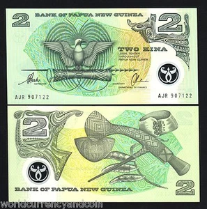 PAPUA NEW GUINEA 2 KINA P-16B 1996-2002 FINANCE SECRETARY POLYMER UNC MONEY NOTE - Picture 1 of 5