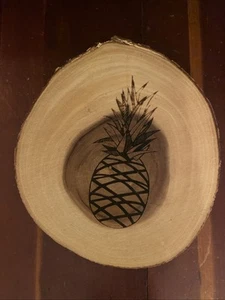 Meritage Holz Kuchenständer/Untersetzer Ananas Holz gebrannt Design rustikal Wohndeko - Bild 1 von 24