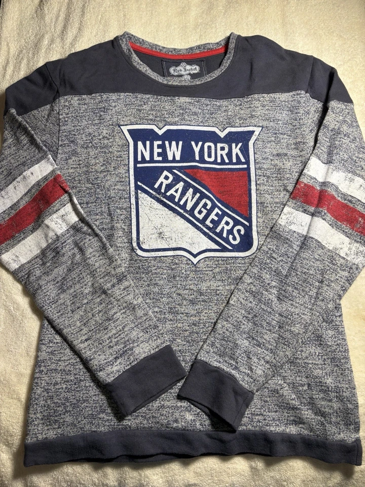 New York Rangers Camiseta Manga Larga Peso Pesado Rojo Chaqueta Pequeña Foto 1 de 4