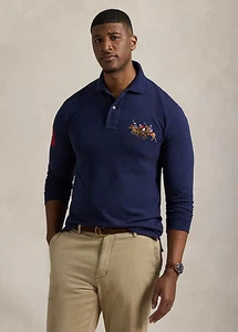 Polo Ralph Lauren Herren Gr. M - Tall Triple Pony LANGARM Poloshirt Navy #3 - Bild 1 von 3