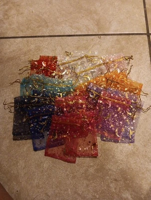 40 bolsas pequeñas de regalo/almacenamiento con cordón brillante Foto 1 de 4