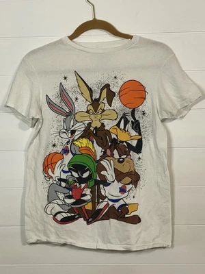 Space Jam Shirt Adult Small White Looney Tunes Graphic Short Sleeve Casual - Image 1 of 4