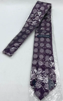 Corbata Paul Fredrick 100 % seda 56" clásica púrpura digital lunares bayas 533 Foto 1 de 4