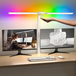Double Swing Arm Desk Lamp - White Architect Lamp with Clamp for Home Office,... - Picture 1 of 7