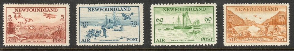 1933 NFLD Labrador Issue, UN #C13, C15, C16, C17 Mint Hinged, Good Centering. - Image 1 of 2