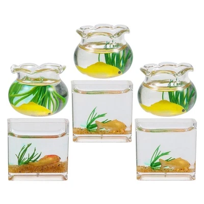  6 Stück Puppenhaus-Miniatur-Goldfischgläser, 1:12, Miniatur-Fischglas, - Bild 1 von 4