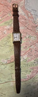 Classic Women's Pulsar By Seiko Tank Watch Roman Numeral Gold Tone Vtg Rectangle - Image 1 of 4